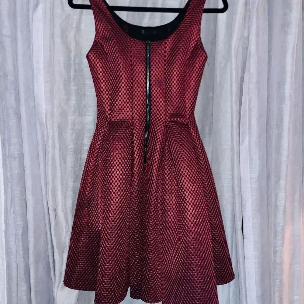 Maje Roitfeld Bordeaux Honeycombs Dress
